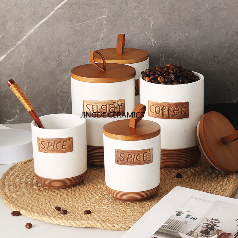 Coffee Tea Sugar Canister Set - 1 шт., керамическая герметичная банка, банка