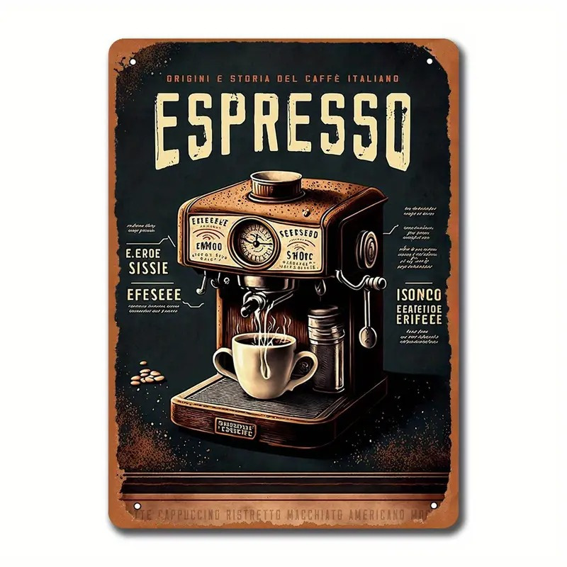 Coffee Tea Drinks - Ретро-металлическая табличка - 